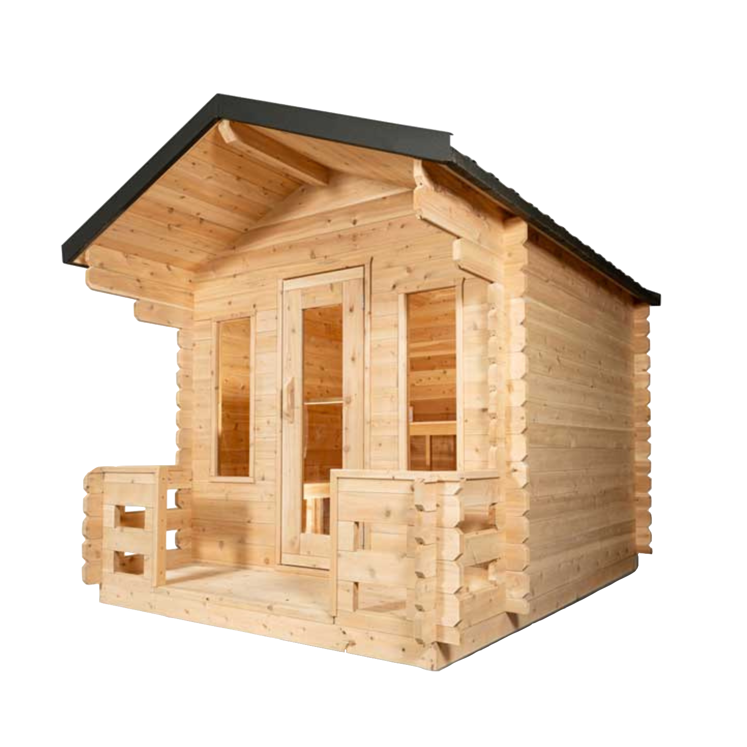 CT Georgian Wood Burning Cabin Sauna with Porch