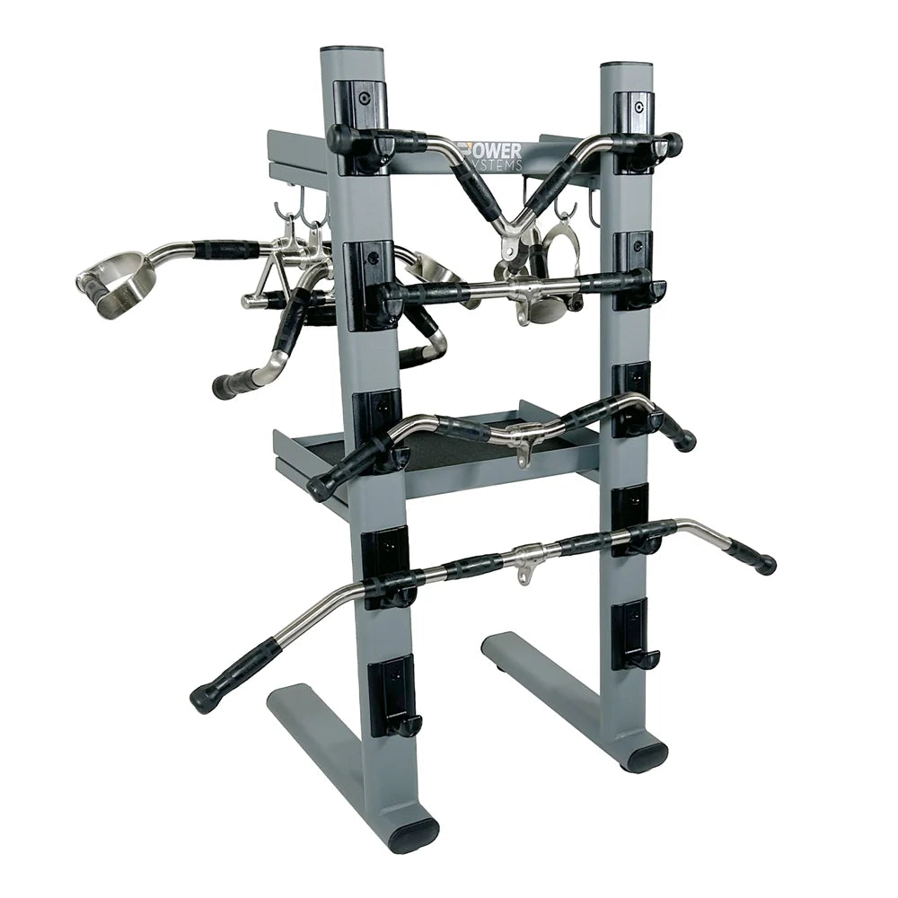 Premium Revolving Cable Attachments Bar/Accessory Rack w/Attachments