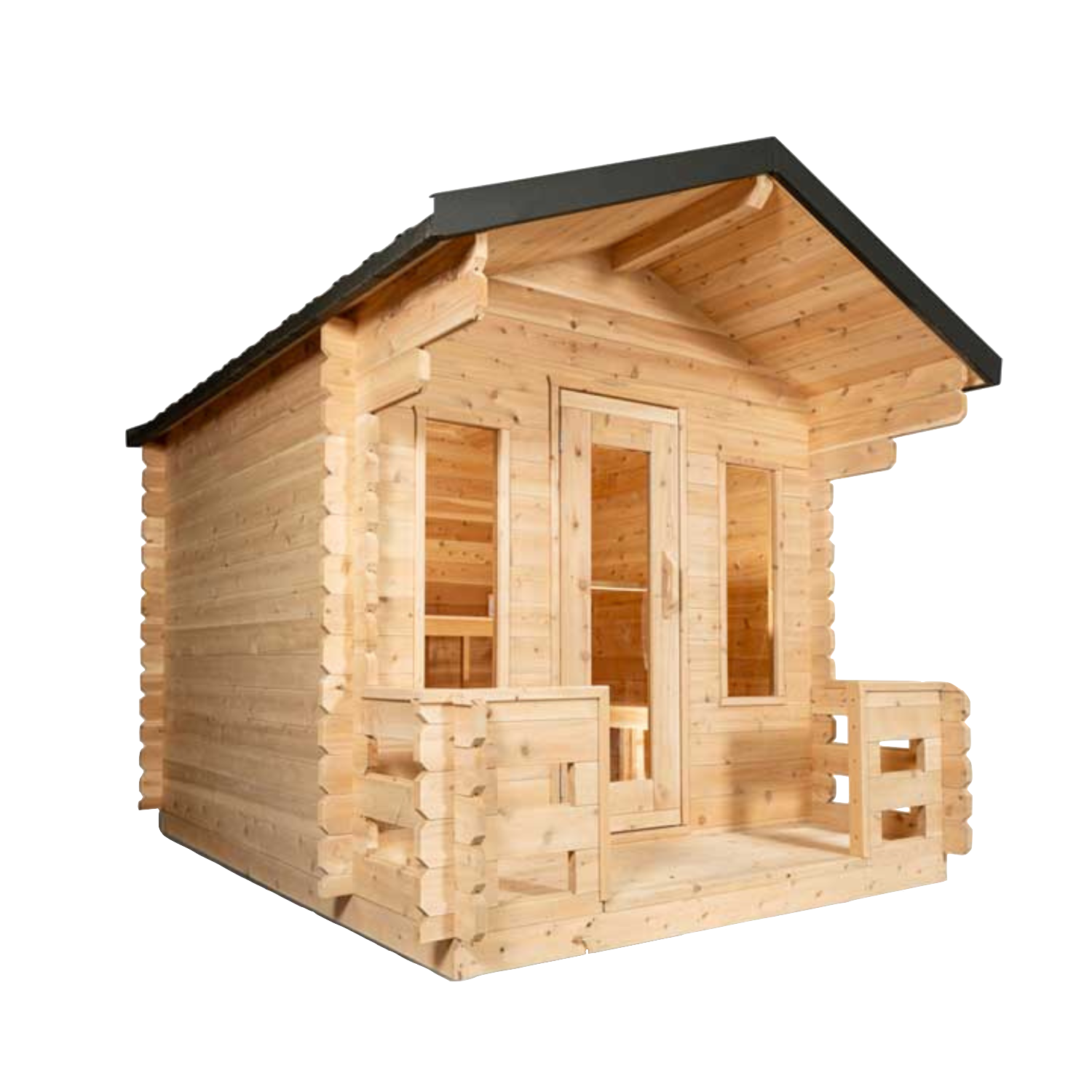 CT Georgian Electric Heated Cabin Sauna with Porch